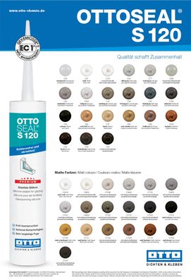 Ottoseal® S120 Farbkarte, Farbtafel Das Premium-Glasfalz-Silikon