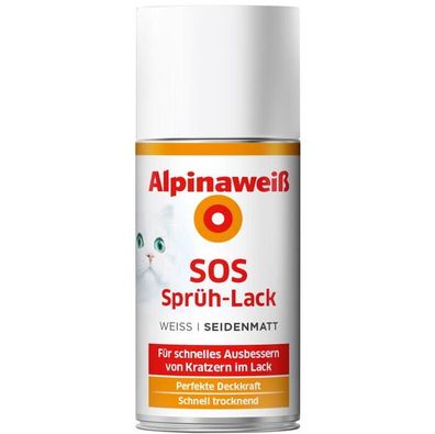 Alpinaweiß SOS Sprühlack 150 ml zum Ausbessern von Kratzern weiß seidenmatt