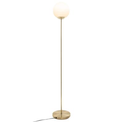 Stehlampe mit rundem Lampenschirm, Metall, gold, 134 cm - Atmosphera