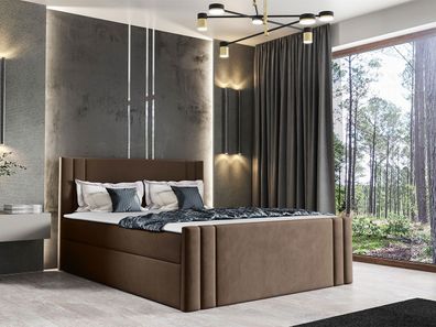 Boxspringbett Carmen Doppelbett mit zwei Bettkästen Modern Design Schlafzimmer