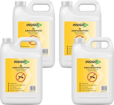 INSIGO 4x2L Ameisenspray Ameisenmittel Ameisengift gegen Ameisen Bekämpfung