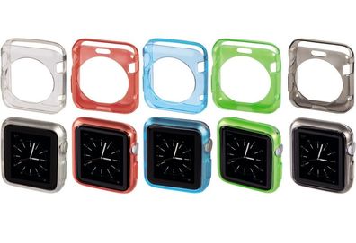 Hama 2x SchutzHülle Set Skin TPU Cover Case für Apple Watch 38mm Series 0 1 2 3