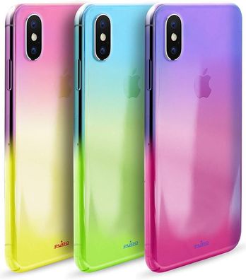 Puro Hologram Cover Case SchutzHülle Klar FarbVerlauf für Apple iPhone X / Xs