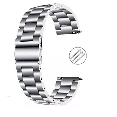 Edelstahl Glieder-Uhrenarmband Silbern Metall 14 16 18 20 22 24 mm Uhr Armband