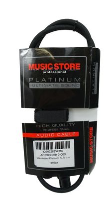 Mikrofonkabel Platinum XLR 1m Kabel für Mikrofon schwarz