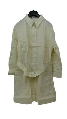 Mango Hemdkleid aus Baumwolle mit Gürtel Gr. L hellbeige