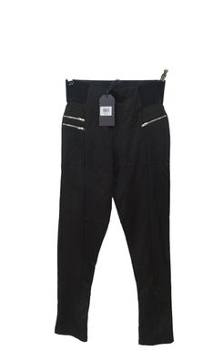 Brave Soul panelled trousers with zips schwarz Größe S hoch geschnittene Hose