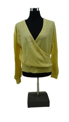 NA-KD 1018-002135 V-Neck Overlap Knitted Sweater in Gelb Pullover XS