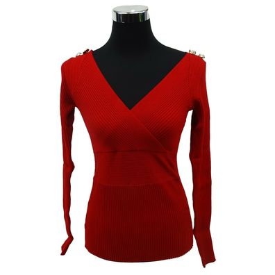 Damen Pullover mit Schulterknöpfen in rot von Morgan Gr. S