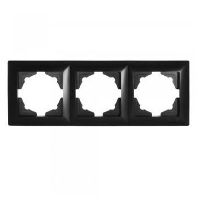 Gunsan Visage 3-fach Rahmen für 3 Steckdosen Schalter Dimmer Schwarz