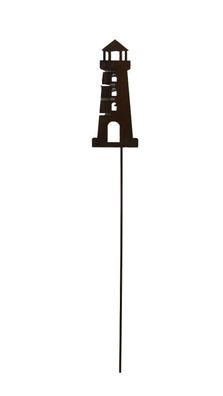 Stecker Gartenstecker Deko Leuchtturm Naturrost, 98 cm Maritim Blumenstecker