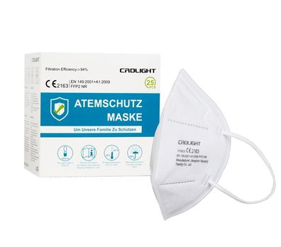 25x zertifizierte FFP2 Masken MundSchutz Atemschutz GesichtMaske EUZertifikat