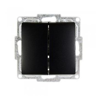 Gunsan Visage 2-fach Schalter Serienschalter Unterputz Schwarz + Rahmen