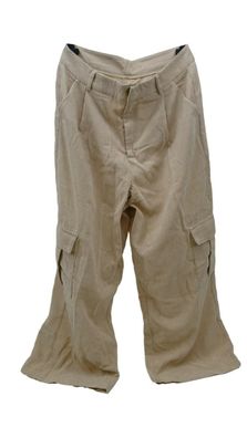 Kord Hose mit Taschen und weitem Beinschnitt in Khaki von Shein Gr. 0XL / 44