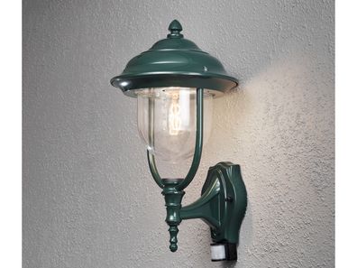Außen Wandlaterne PARMA stehend im Landhausstil mit Bewegungsmelder, grün