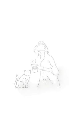 Frau mit Katze Bild Poster 50x70 schwarz weiß