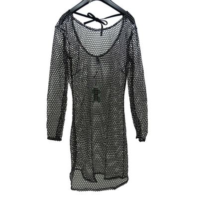 Luxe Palm Diamonte Fischnetz Beach Dress in schwarz Gr. M