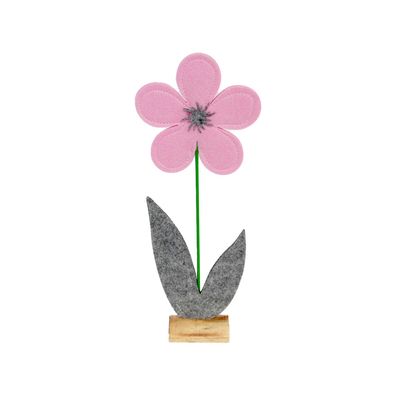 Osterdeko Blume rosa / grau auf Holzfuß Frühlingsdeko Ostern Deko Frühling 29 - 48 cm