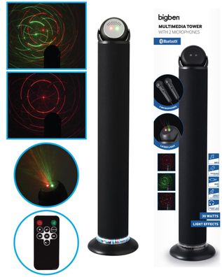 Bigben SoundTower LED DiscoLicht Laser Mikro Bluetooth PartyLautsprecher Box