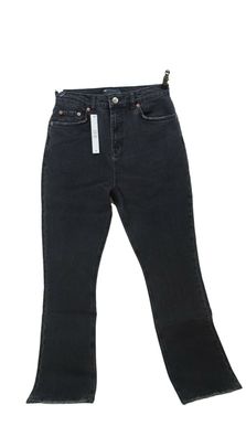 Damen Tall - Stretchjeans mit Schlag 70s Style hohe Taille washed black W28/ L32