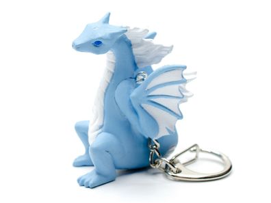 Luftdrache Schlüsselanhänger Miniblings Fantasy Drache sitzend hellblau weiß