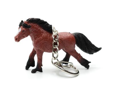 Pferde Schlüsselanhänger Miniblings Pferd Hof Pony Reiten rot schwarze Mähne