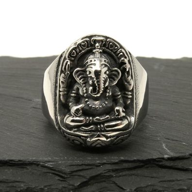Ring Silber aus Edelstahl - Ganesha GOD