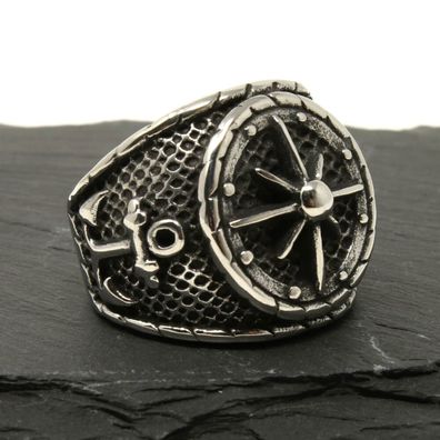 Ring Silber aus Edelstahl - ANCHOR Compass