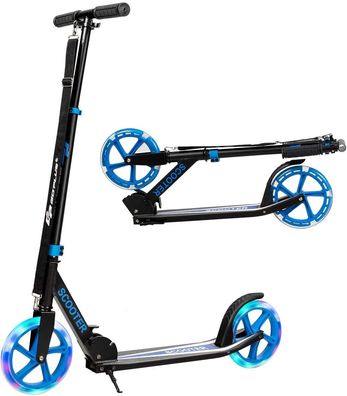 Scooter Roller klappbar, Tretroller höhenverstellbar, Kickscooter mit 2 LED Rädern