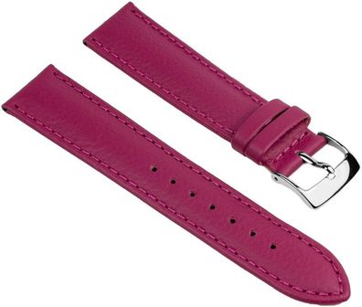 Eulit Fancy Fashion Uhrenarmband Leder genarbt rembordiert rosa
