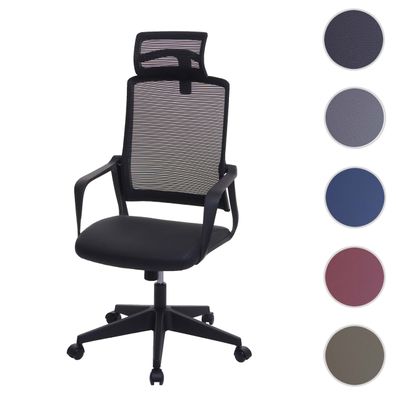 Bürostuhl HWC-J52, Drehstuhl Schreibtischstuhl, ergonomisch Kopfstütze, Kunstleder