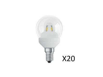 20 Stück OSRAM LED Tropfenlampen P45 2W(15W) 827 136lm E14 15000 St. EEK = A+