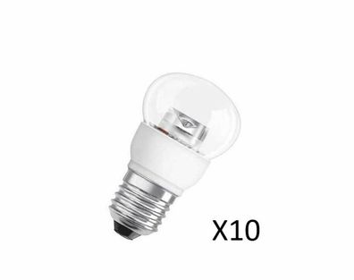 10 Stück OSRAM LED Tropfenlampen 4W(25W) 827 250lm Klar E27 15000 St EEK = A+