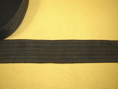 Ripsband Herren Hutband gemustert hochwertig schwarz gold oliv 4,3cm breit Meter RB20