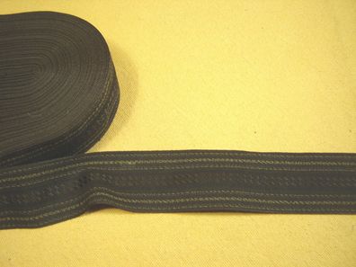 Ripsband Herren Hutband gemustert hochwertig schwarz helloliv 4,5cm breit Meter RB21