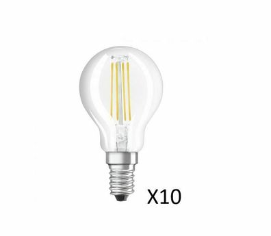 10 Stück OSRAM LED Tropfenlampen 4W(40W) 827 470lm E14 15000 St. EEK = A + +