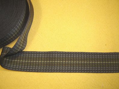 Ripsband Herren Hutband gemustert hochwertig schwarz grau oliv 3,8cm breit Meter RB22