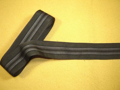 Ripsband Herren Hutband gemustert hochwertig schwarz grau gold 3,5cm breit Meter RB23