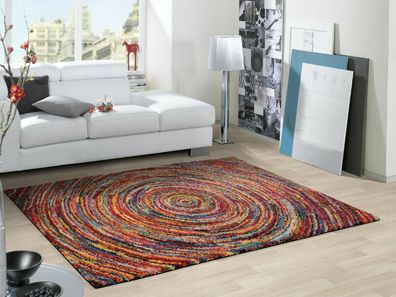 Teppich bunt Kinderteppich Jugendteppich Kreismuster multicolor versch. Größen