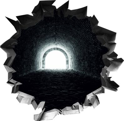 BLACK LABEL GRAFX Wandtattoo Aufkleber WallArtML 145 Mauerloch Tunnel 3D