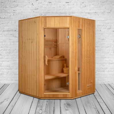 XXL Luxus Finnische Sauna SET Sauna inkl. Harvia Saunaofen Modell 2022 3 Pers.
