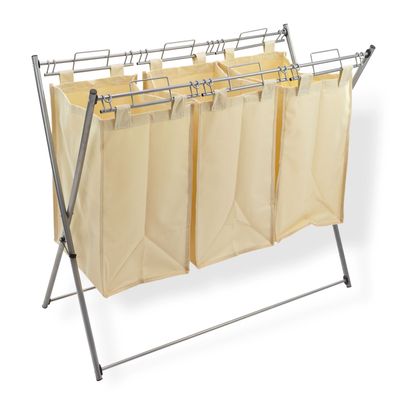 Wäschesortierer Wäschetonne Wäschesammler Wäschekorb mit 3 Fächern herausnehmbar