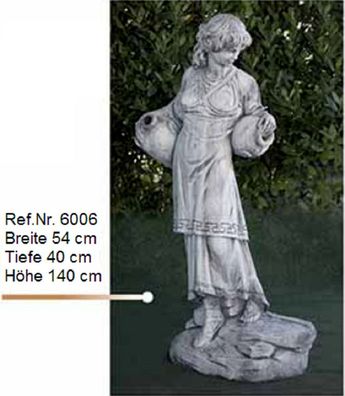 Frauen Gartenskulptur aus Weißstein auch für Wasserspiele - Ref. Nr. 6006