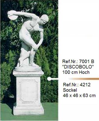 Männliche Skulptur „DISCOBOLO“ aus Weißstein - Ref. Nr. 7001 B