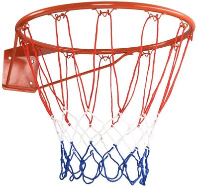 45cm Basketballring mit Netz, Basketballkorb aus Stahlrahmen&wetterfestes Nylonnetz