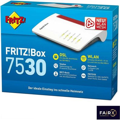 AVM FRITZ!Box 7530 WLAN fritz box Router Dual WLAN Mesh VDSL - Gigabit DSL