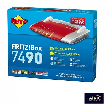 AVM FritzBox 7490 VDSL DSL 100 50 WLAN Internet Router Modem für alle Anbieter