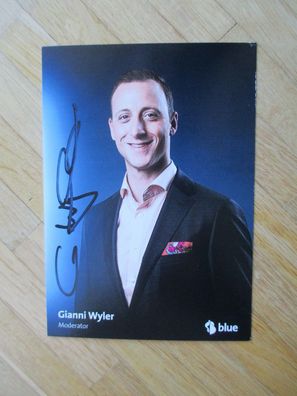 Blue Fernsehmoderator Gianni Wyler - handsigniertes Autogramm!!!