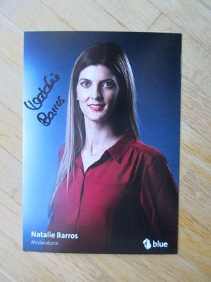 Blue Fernsehmoderatorin Natalie Barros - handsigniertes Autogramm!!!