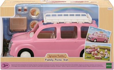 EPOCH Sylvanian Families 5535 Familienauto rosa mit Picknickzubehör ca 26cm
